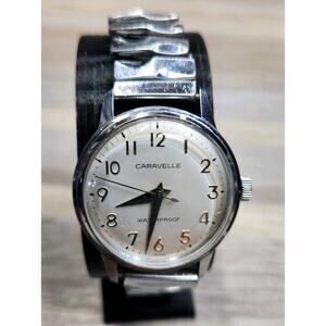 Vintage 1966 Caravelle Bulova M6 Waterproof Men's Watch Mechanical Wind Working